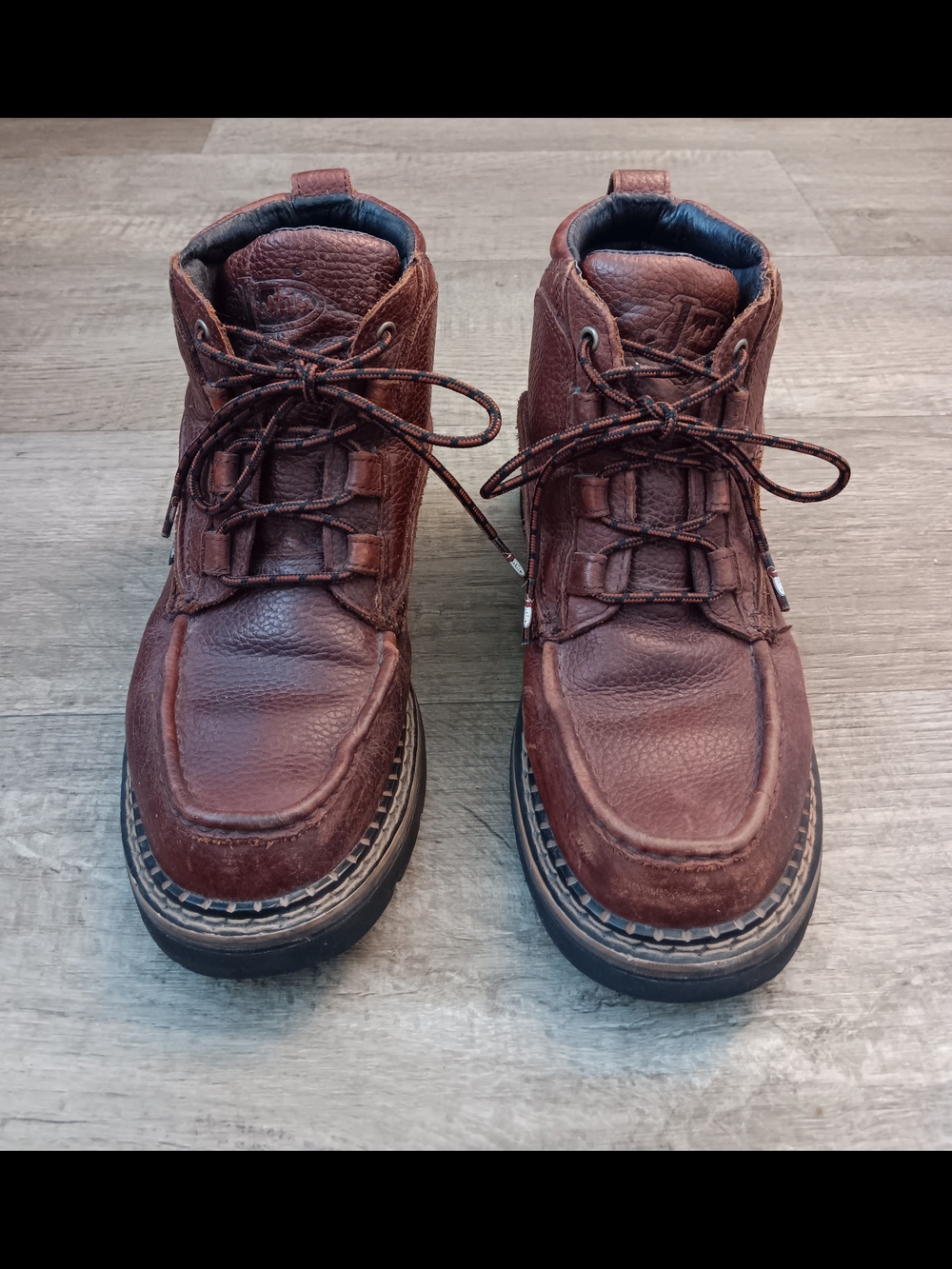 Justin Leather Moc Lace Up Ankle Boots Men's Size 9.5